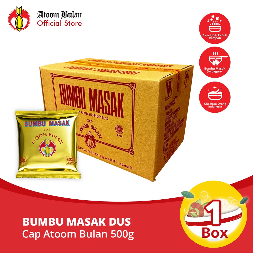 Jual Bumbu Masak Cap Atoom Bulan 500 Gram 1 Dus 14 Pcs Shopee Indonesia