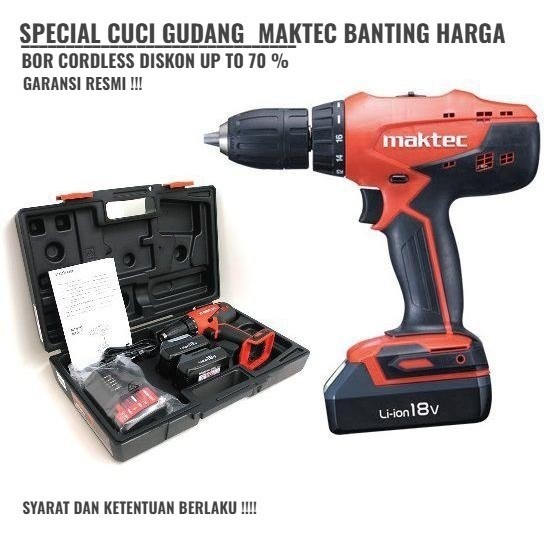 Jual New Bor Cordless Maktec 13Mm 48Vf Garansi Resmi 3 Tahun Berkualitas Shopee Indonesia