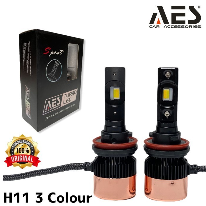 Jual [New] Turbo Led H11 Merk Aes 3 Warna Led I Lampu Led Headlamp ...