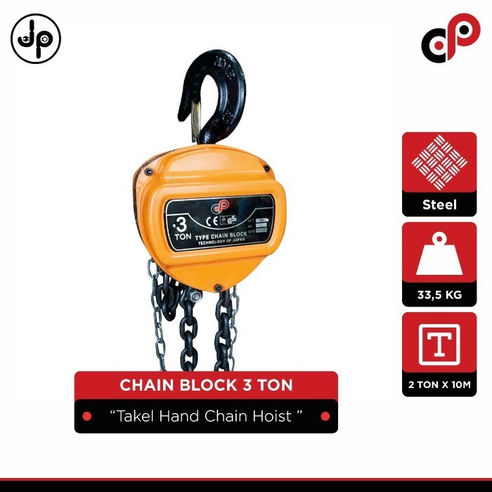 Jual Chain Block 3 Ton x 10 Meter CP Takel Hand Chain Hoist 3Ton x