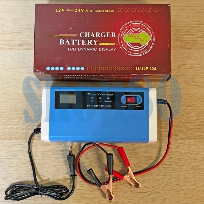 Jual juw Charger Accu Otomatis 12V-24V 10A Alat Cas Casan Aki Mobil