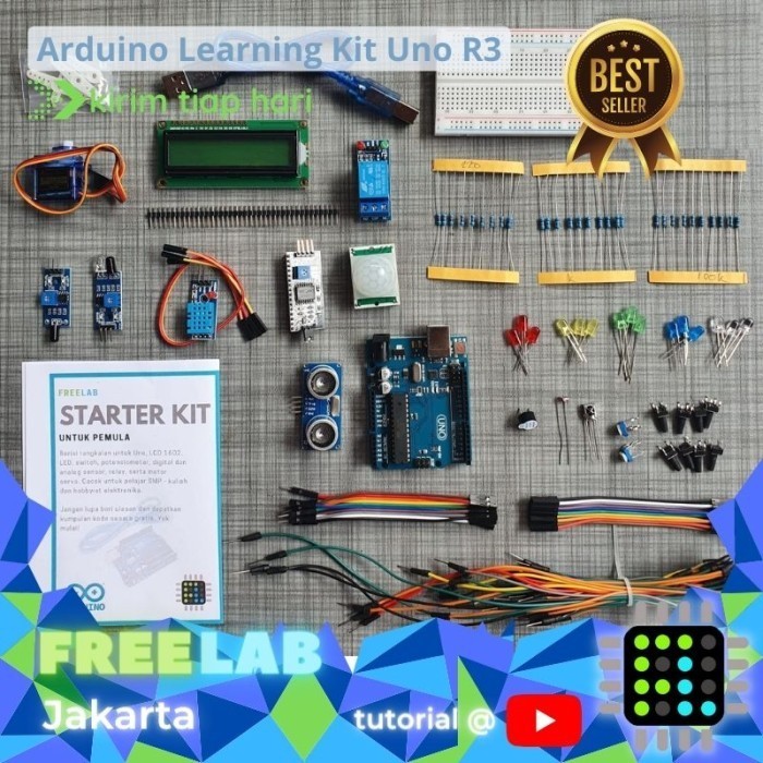 Jual Kit Belajar ARDUIN UNO R3 Kit Lengkap utk Pemula + Tutorial & Kode ...