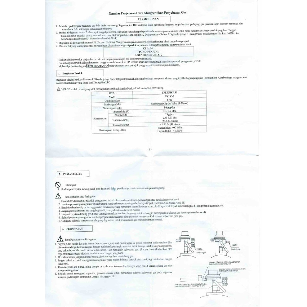 Jual Regulator Kompor Gas Lpg Jepang Katsura Vklc2 Japan Technology