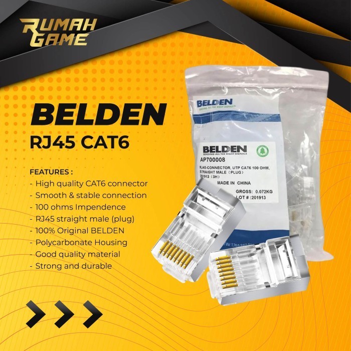 Jual Conector Rj45 Cat6 Belden Original LAn Cat6 Rj45 | Shopee Indonesia