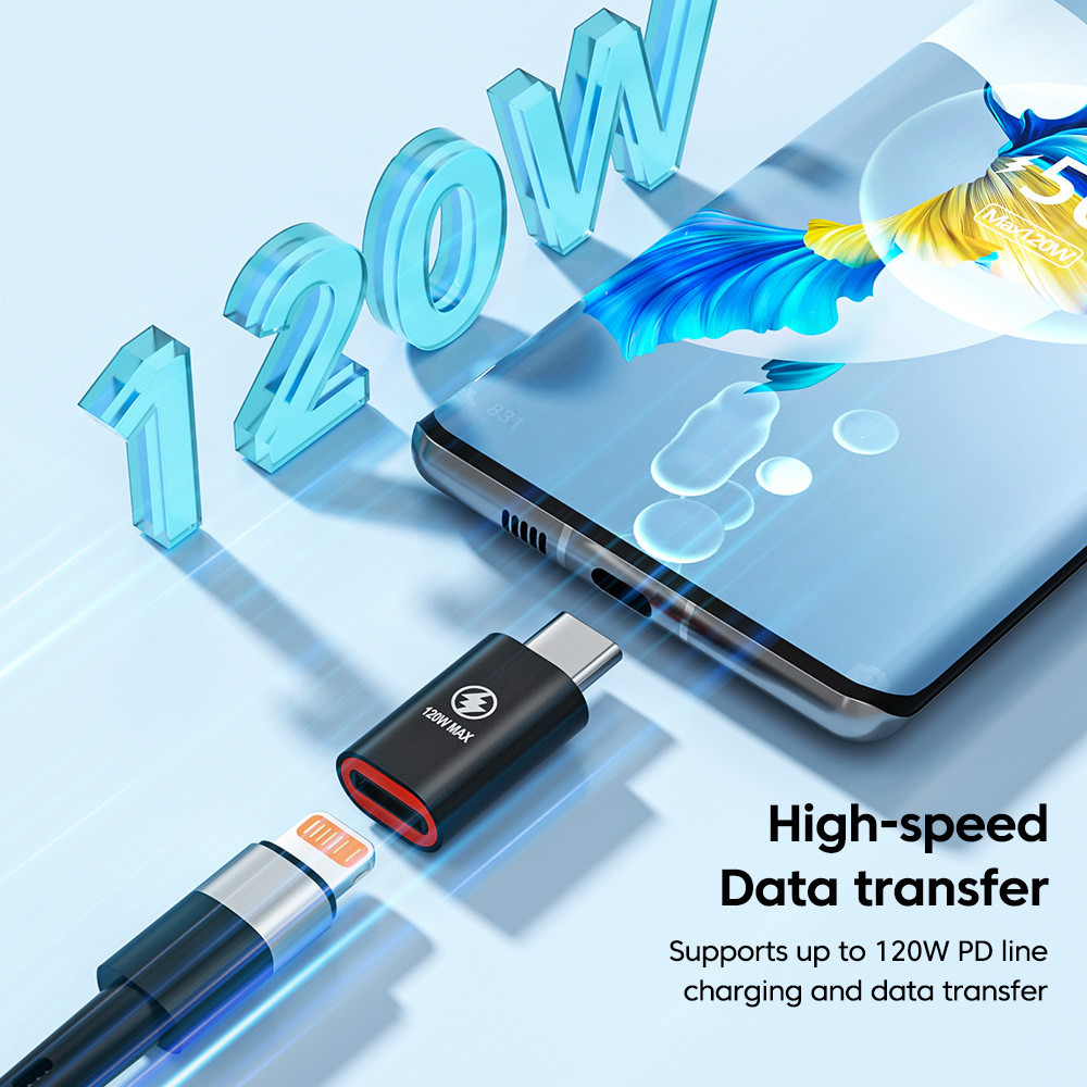 Jual OLAF OL12 Lightning to USB Type-C Fast Charge 120W OTG Adapter ...