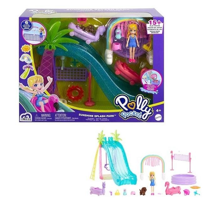 Jual Polly Pocket Sunshine Splash Park Playset Slidin Waterpark Toy ...