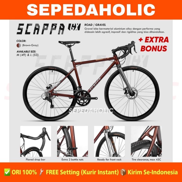 Jual Sepeda Roadbike Gravel GENIO SCAPPA GX Alloy 2022 Balap 18 Speed ...