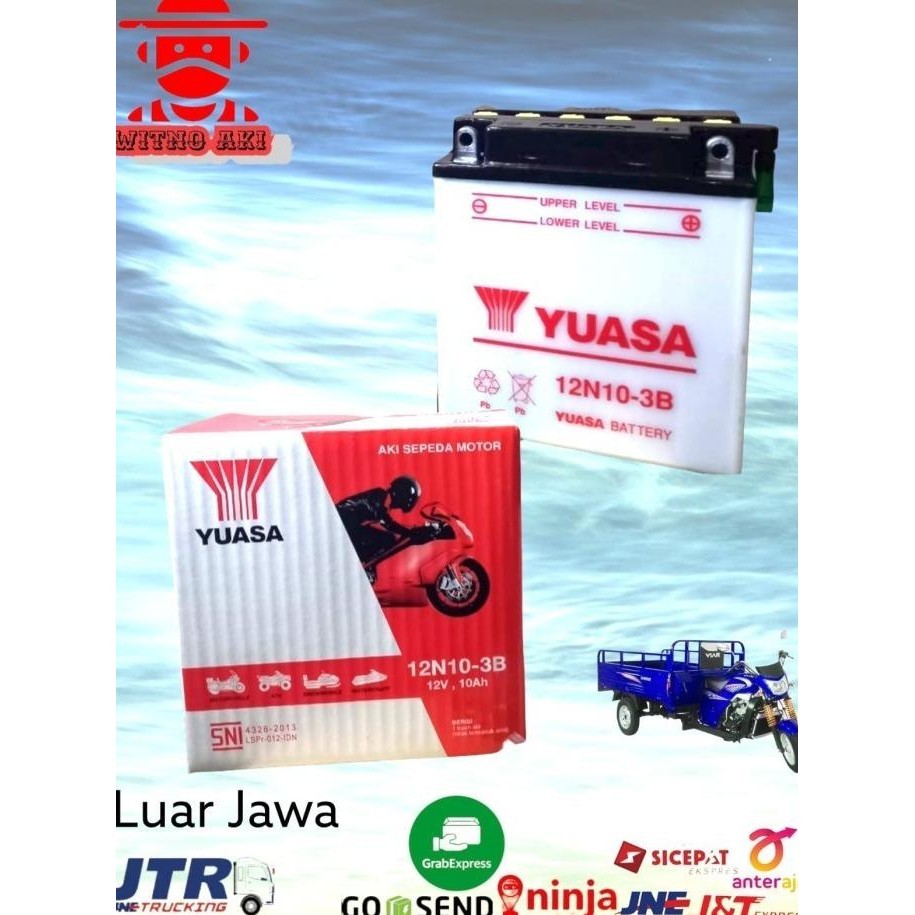 Jual Harga Promo Aki Accu Motor Binter Mercy Yuasa 12N10-3B Basah 12V