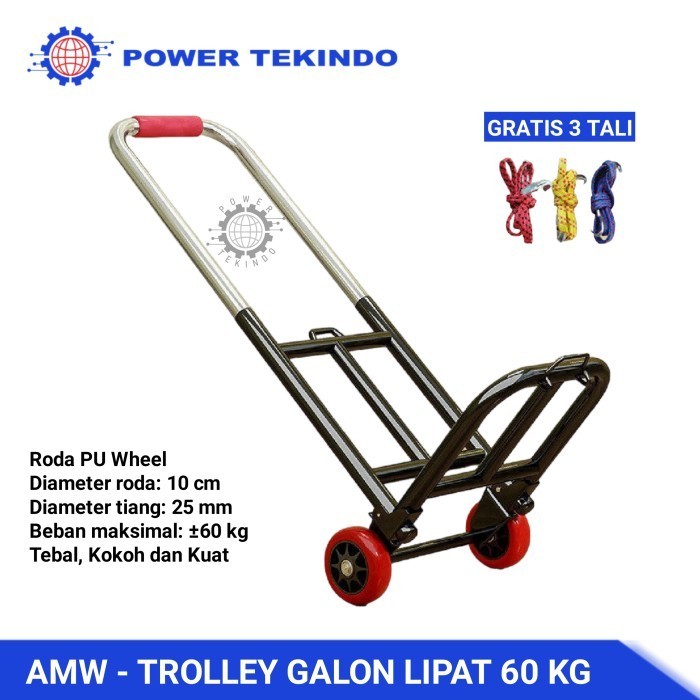 Jual Amw Folding Troli Galon 45 Kg 60 Kg 70 Kg Trolley Lipat Gudang ...