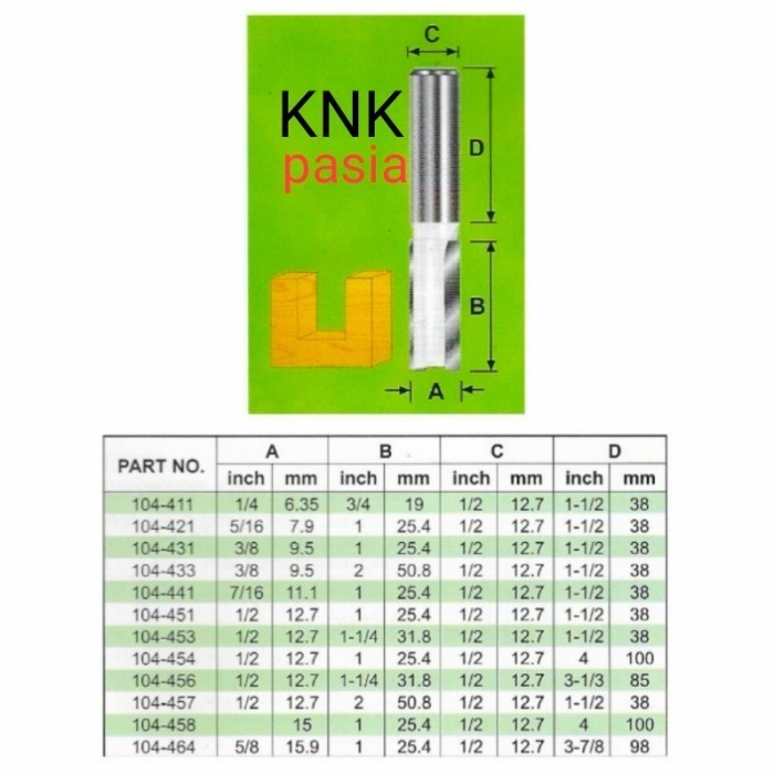 Jual Asli Router Bit 104-458 Knk 1/2 X 15 X 25 Mm Pjg 100Mm Mata Profil ...