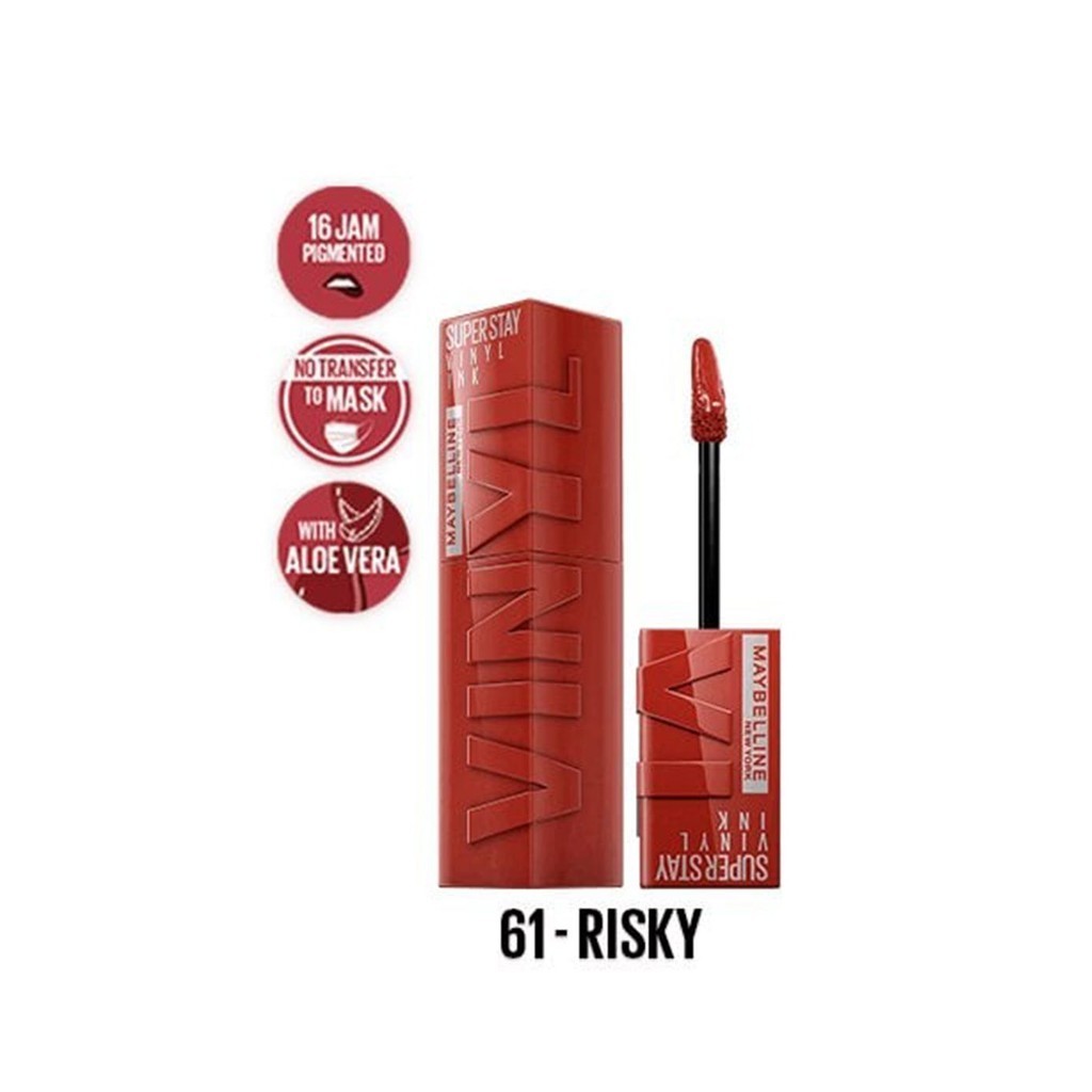 Jual Maybelline Superstay Vinyl Ink Lip Cream 61 Risky 117715171 ...