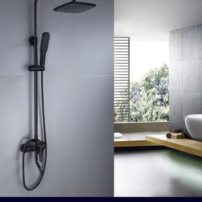 Jual SHOWER TIANG SET HITAM BLACK PANAS DINGIN/ SHOWER COLUMN PANAS ...