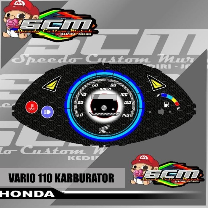 Jual papan speedometer custom Vario 110 karbu panel spidometer honda ...