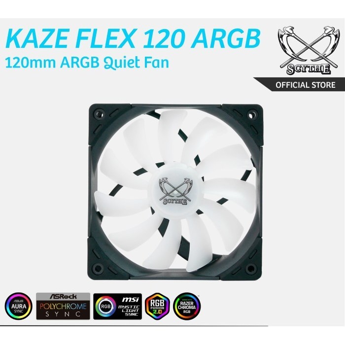 Jual Scythe Kaze Flex Ii 120 Argb Pwm 2000 Rpm Air Flow Fan Case