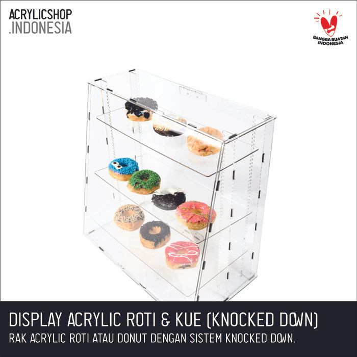 Jual NEW DISPLAY ROTI / KUE / DISPLAY ACRYLIC / AKRILIK ETALASE / RAK ...
