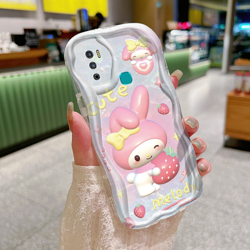 Casing Hp Infinix Hot Play Hot 10 Play Hot 11 Play Hot 12 Play NFC Hot  Pro Case Casing terbaru Lucu Softcase aestetik batas gelombang samping