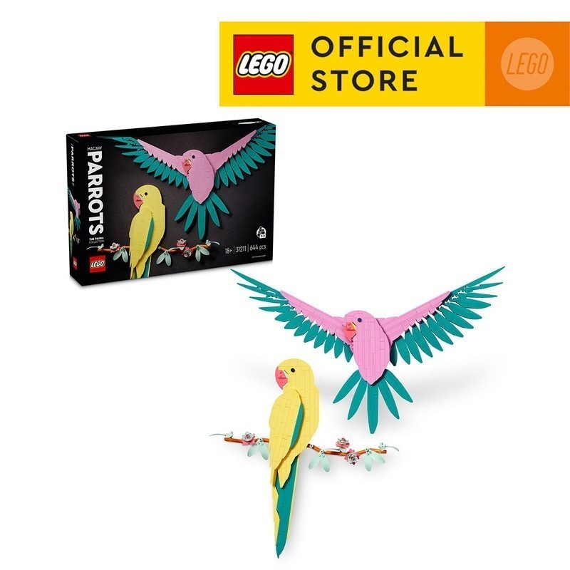 LEGO ART The Fauna Collection – 31211 Macaw Parrots (644 Pieces) Mainan  Susunan Balok (18 Tahun+)