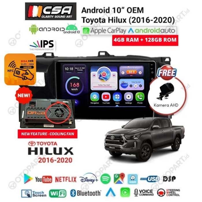 Jual Harga!! Head Unit Android Orca Standard 10 Inchi Toyota Hilux 2016 ...