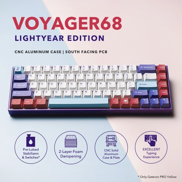 Jual Voyager68 Lightyear Edition Cnc Alu South Facing Mechanical ...