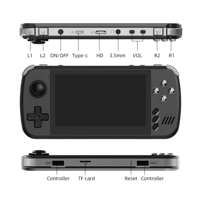 Jual Powkiddy X39 Pro Handheld Video Game Console Retro 4.3 Inch Ips ...
