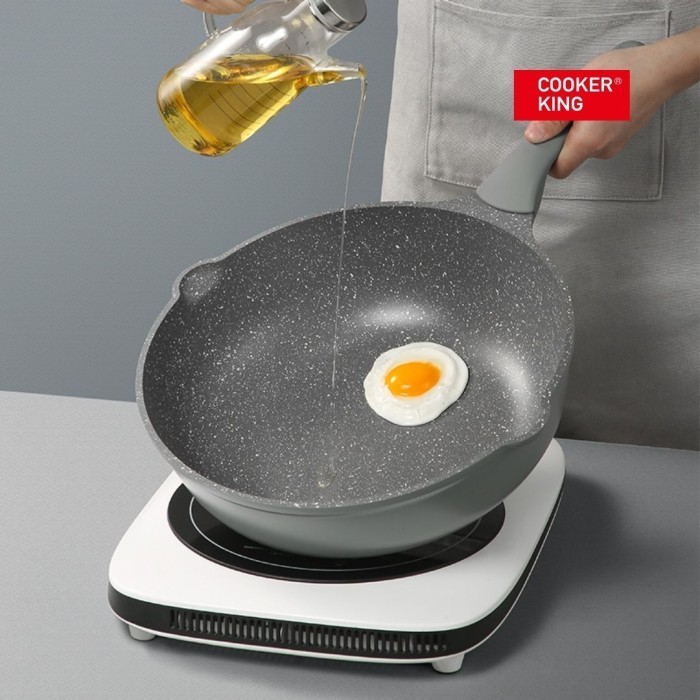 Jual Cooker King Wajan Wok Granite 30Cm Non Stick Starry Series + Lid ...