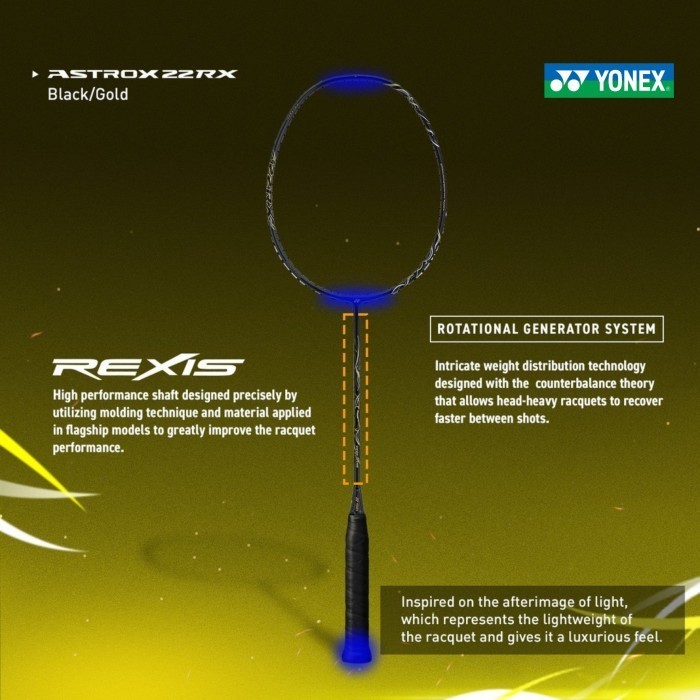 Jual New Color Raket Badminton Yonex Astrox 22 Rx Black Gold | Shopee ...