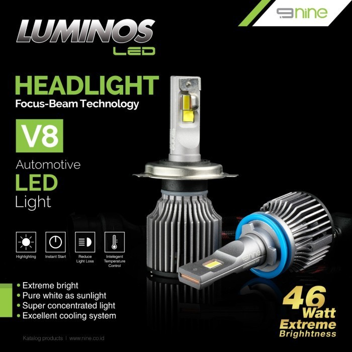 Jual 9Nine Luminos Led V8 Extreme Bright Foglamp H11 H16 H18 6000K ...