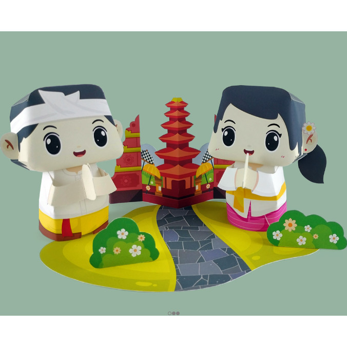 BALI papercraft miniatur sejarah warisan dunia diy kerajinan kertas tangan mainan edukatif edukasi anak dewasa belajar pendidikan diecast