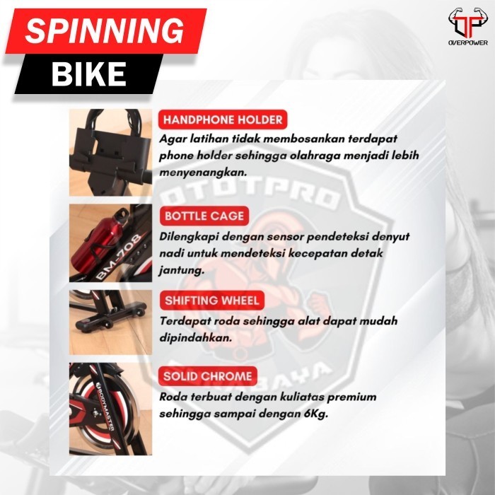 Jual Spinning Bike Bm 708 Bodymaster/Sepeda Statis Olahraga/Fitness Rpm ...