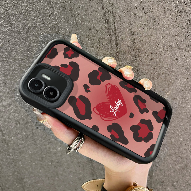 Casing Hp Xiaomi Redmi A1 Redmi A2 Case pelindung dua orang pelindung  Kesing silikon lunak baru Casing HP pola cinta garis Softcase