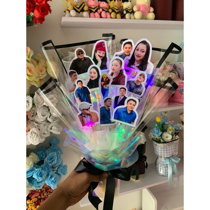 Jual buket foto polaroid / buket custom / buket foto mayor Teddy/ buket ...