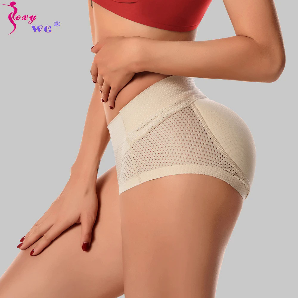 FXTYK Dames Butt Lifter Gewatteerd Ondergoed | Heup Enhancer Korte Onderbroek | Po Push Up Hip Dip Pads Shapewear Slipje | Body Shaper Figuurvormend, abrikoos, 3XL