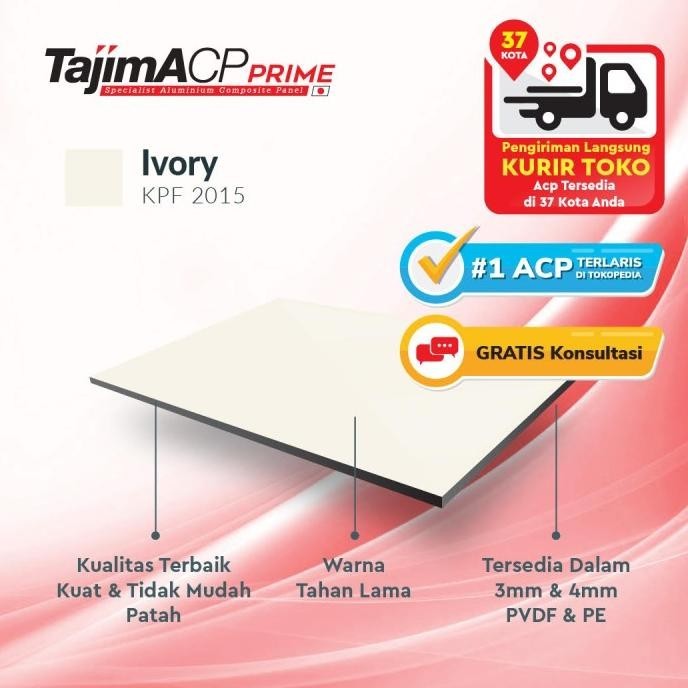 Jual ACP Tajima Ivory 3mm 2 Sisi Indoor - Aluminium Composite Panel ...