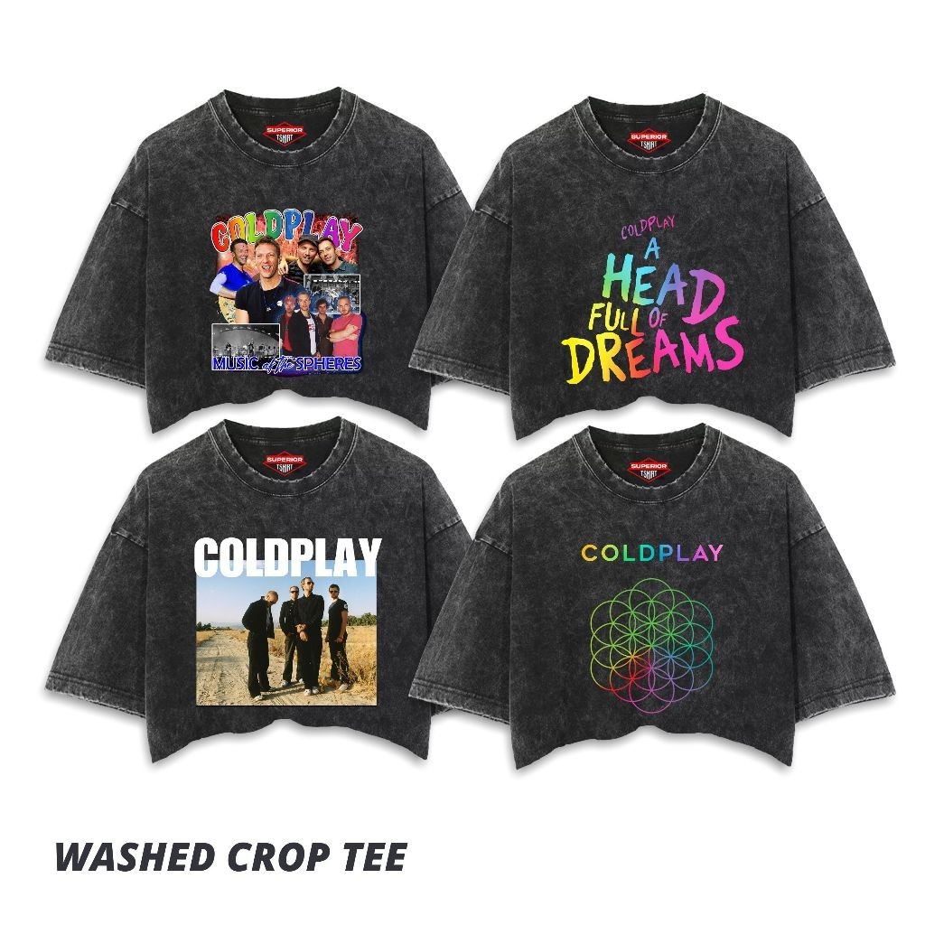 Jual CROP TOP Coldplay Oversized Wash Tshirt / kaos oversize / kaos ...