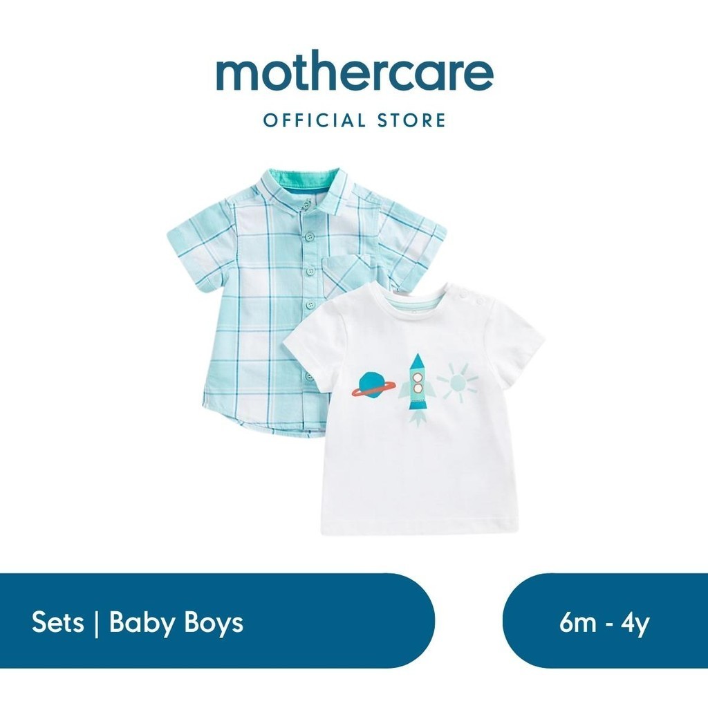 Mothercare Checked Shirt and T-Shirt Set