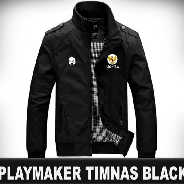 Jual JAKET PLAYMAKER TIMNAS HITAM WATERPROOF TASLAN XXL | Shopee Indonesia