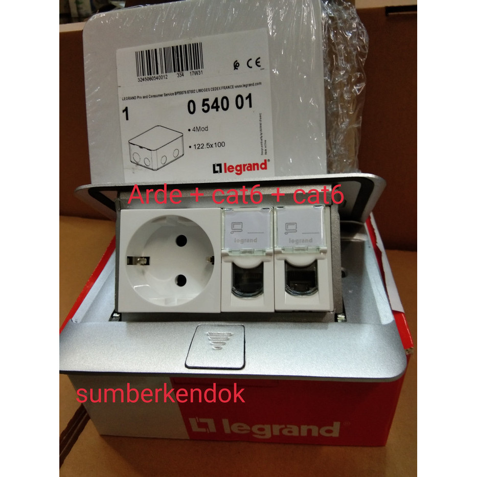 Jual LEGRAND STOP KONTAK LANTAI 4MODUL ARDE + CAT6+CAT6 FLOOR SOCKET ...