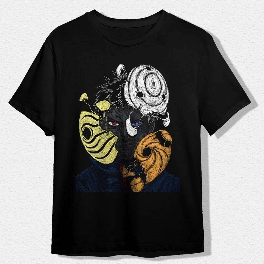 T-Shirt Premium Jepang Naruto Obito Maske Patah - Fashion Streetwear Terbaru dan Berkualitas