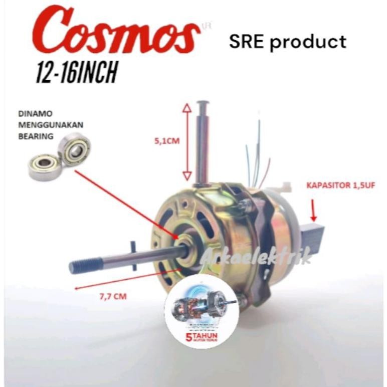 Jual CODE123 - Dinamo Kipas Angin cosmos standfan Double bearing ...
