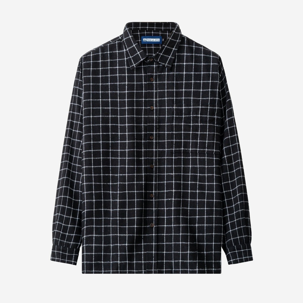 Jual Kemeja Flannel - College Days Flannel Long Sleeve - Black White ...