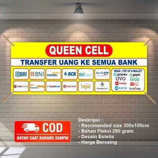 Bisa COD, Chek Dulu Spanduk Layanan Transfer Bank, Top Up E-Wallet, Pulsa, dll murah