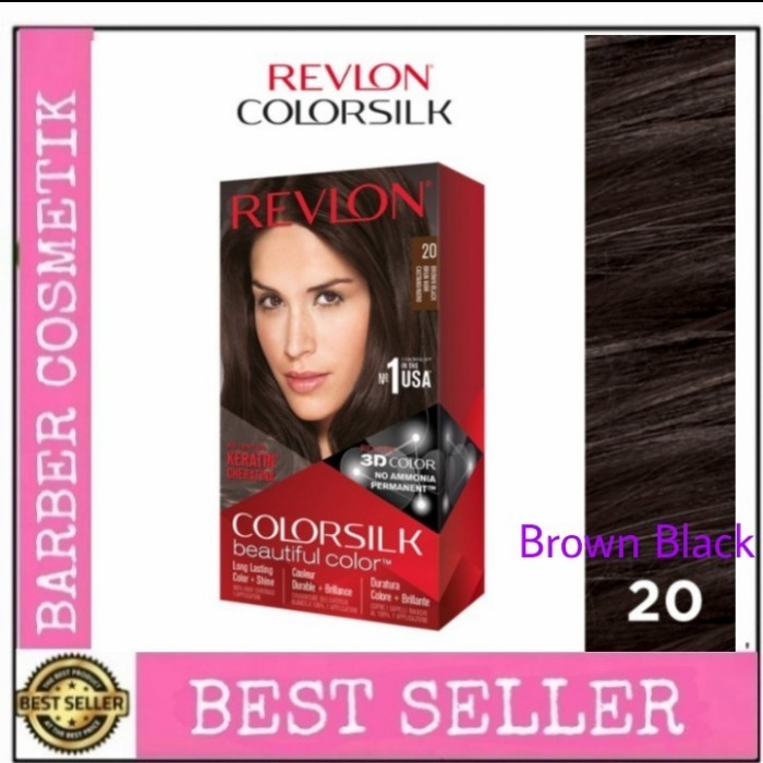 Jual cat rambut revlon colorsilk hair color cat rambut 20 Brown Black ...
