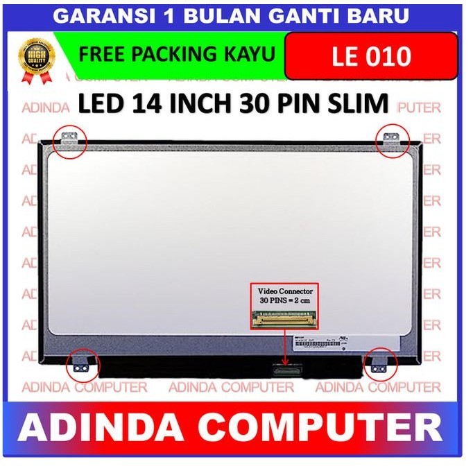 Schermo LCD 14 Pollici BOE HB140WX1-30 Per Laptop - HD 1366x768 LED Lucido
