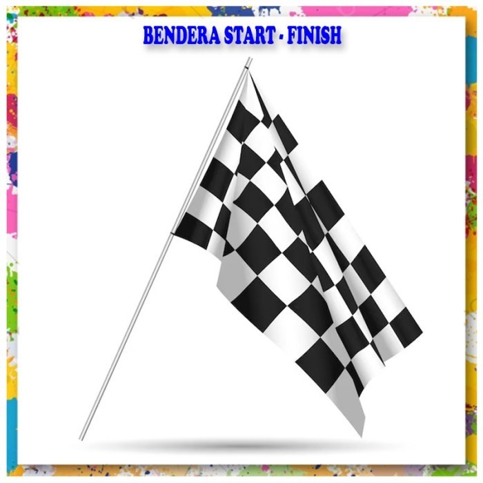 Jual Bendera Start Finish Motif Kotak Catur 100% Satin - Besar/Kecil ...