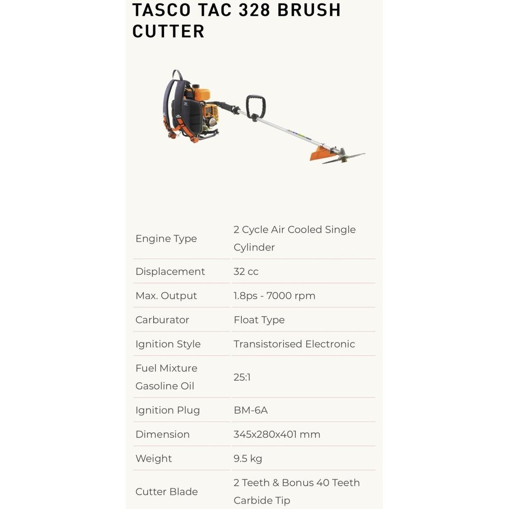 Jual Mesin Potong Rumput Tasco Tac E Brushcutter Ready