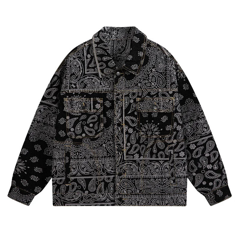 Black Bandana Bandana Print Bubble Coat BANDANA PRINT PUFFER JACKET