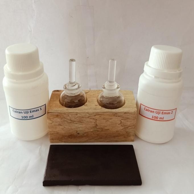Jual Botol uji set plus cairan uji emas dan batu uji ukuran sedang ...