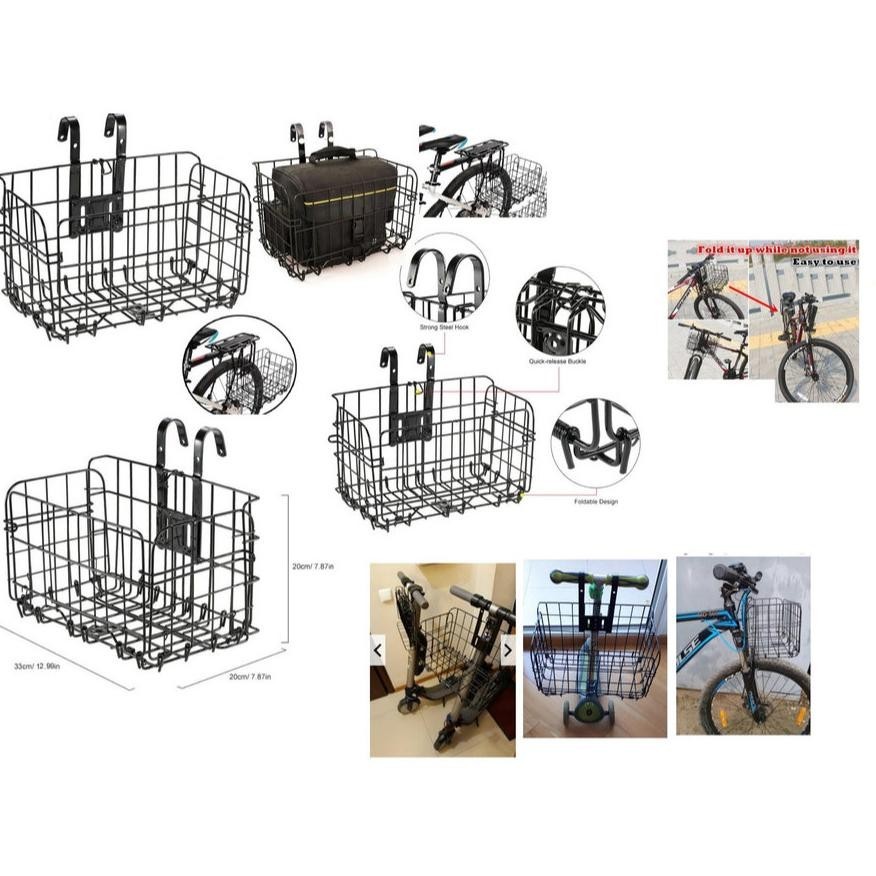 Jual er-23 KERANJANG SEPEDA LIPAT FOLDABLE BICYCLE RACK DEPAN BELAKANG ...