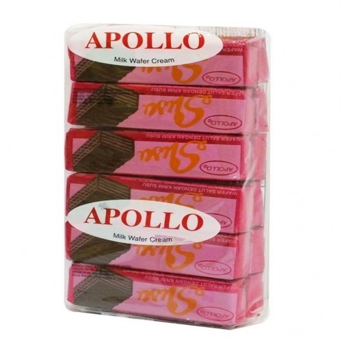 Jual S18150 APOLLO SUSU 12`S MILK CREAM WAFER 144GR (12X12GR) MAJU ...
