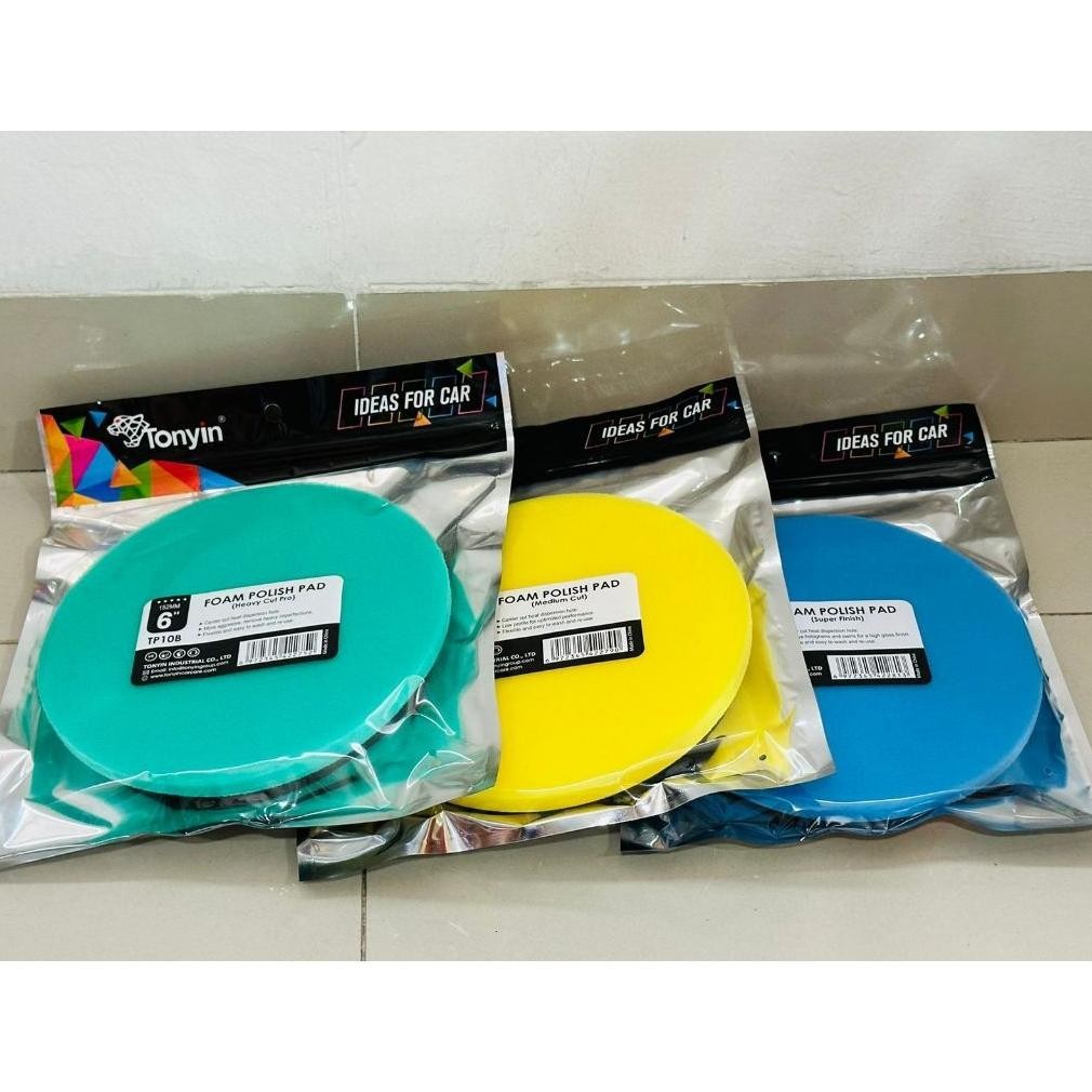 Jual New Busa Poles Foam Polish Pad size 6 Inch Set 3 Pcs (Heavy Cut ...